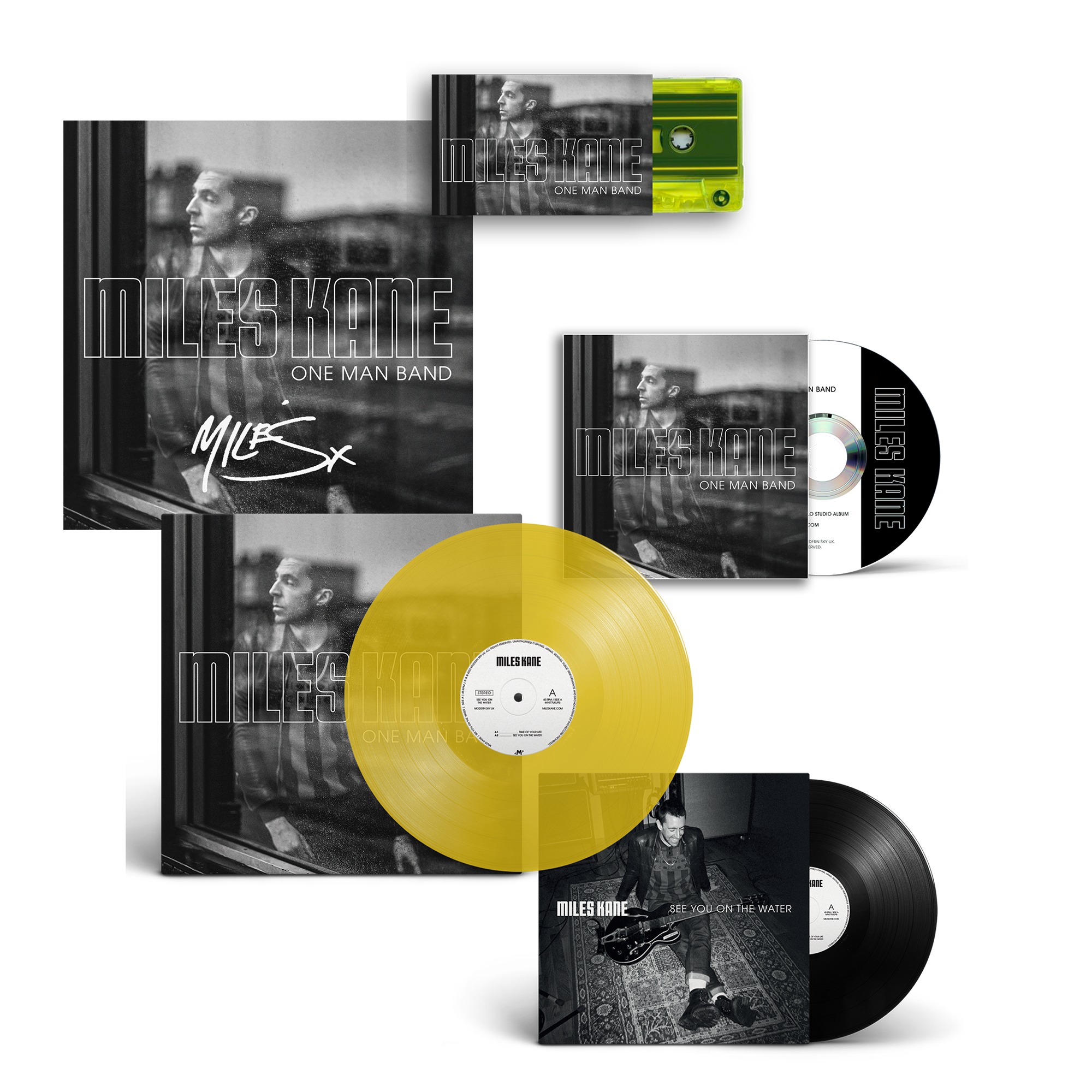 Transparent Yellow LP + 7 inch (EXCLUSIVE BONUS TRACKS) + Standard CD + Cassette (Yellow/Black) + Signed Print